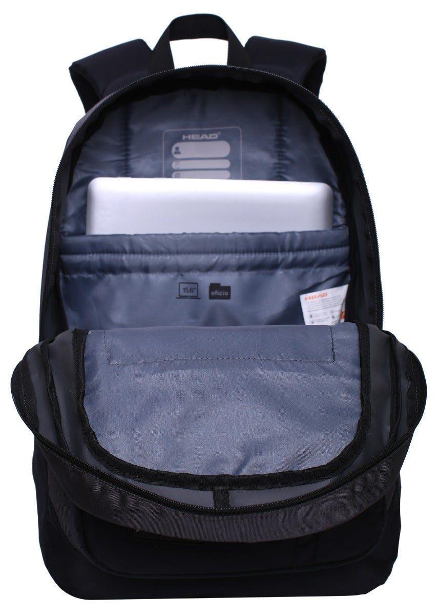 Mochila Onix 22 Color Block Gris Negro Head-2