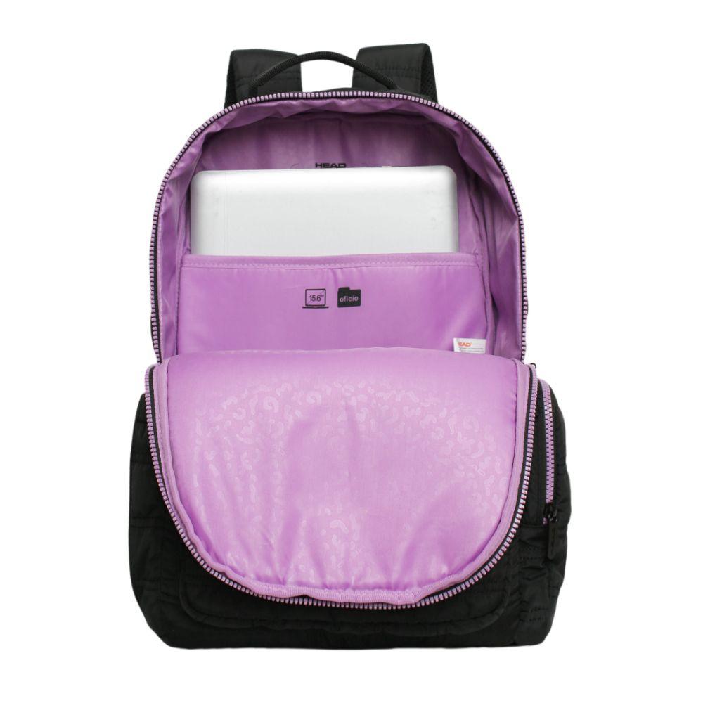 Mochila Mujer Altea Tipo Parka Negro Lila Head-2