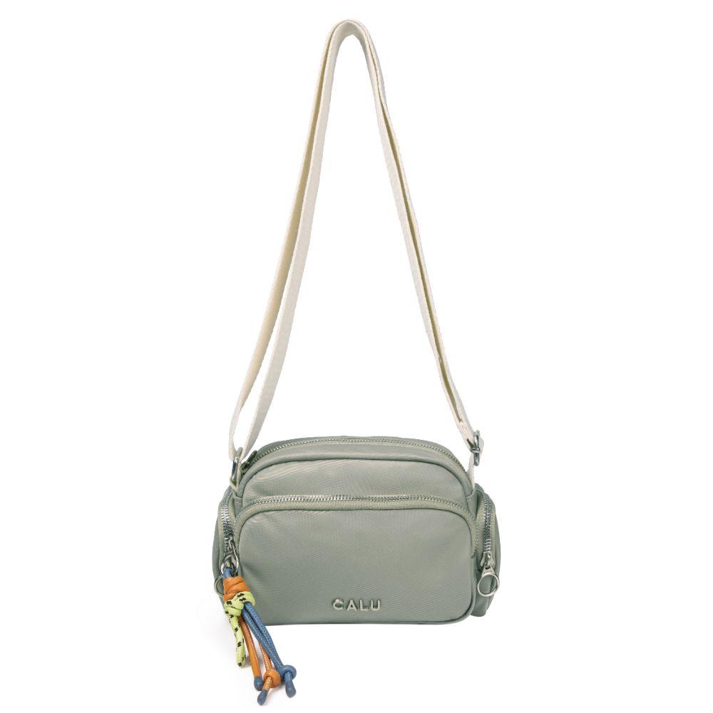 Cartera Bandolera Pamela Microfibra Dusty Verde Calu-3