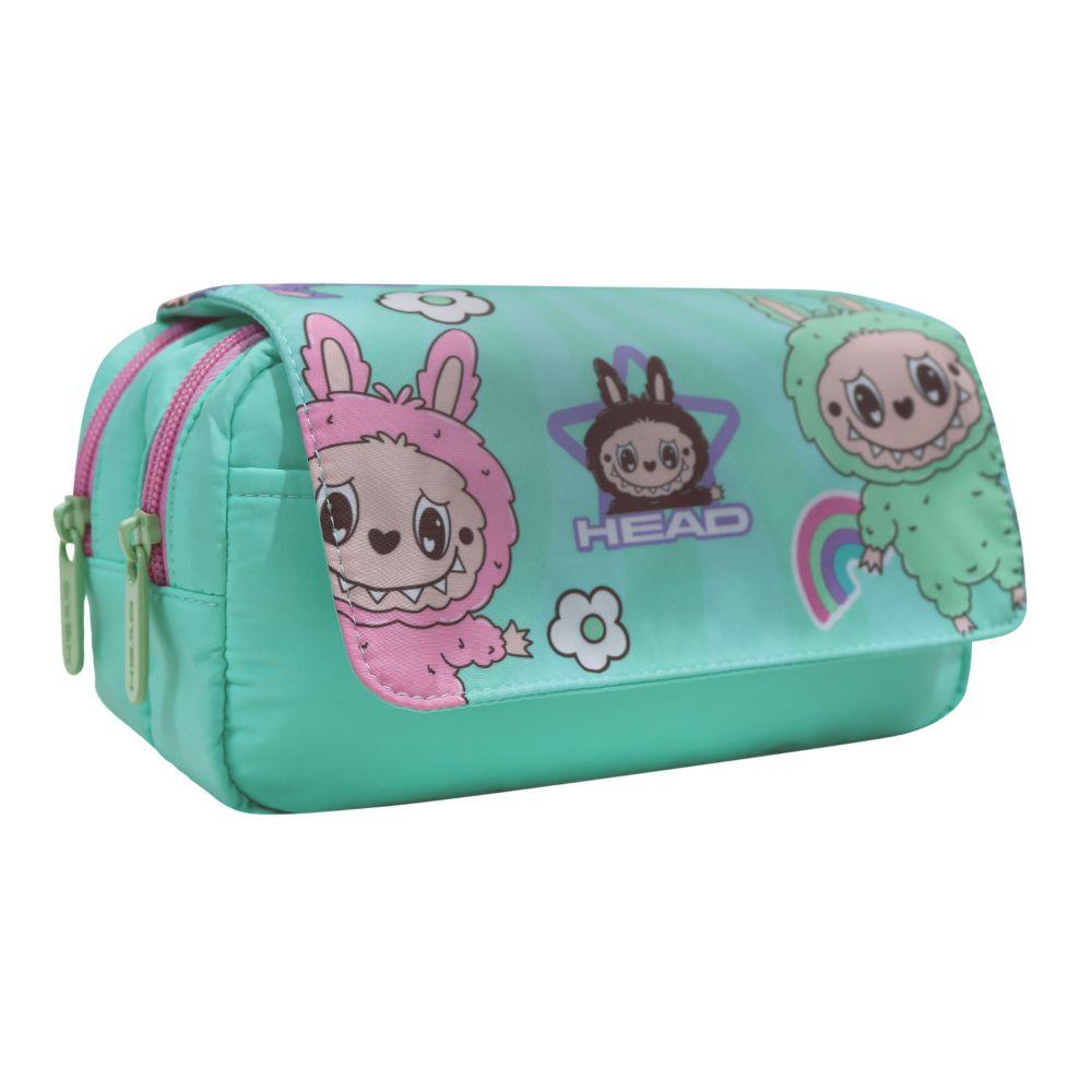 Estuche Infantil Niña Eraser Muñecos Turquesa Head-0
