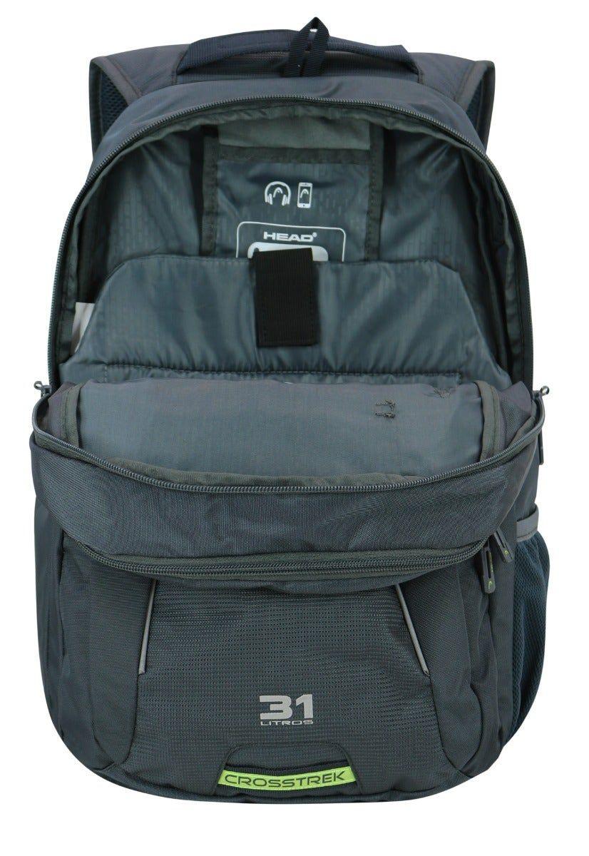 Mochila Porta Laptop Crosstrek USB Gris Fluor Head-2