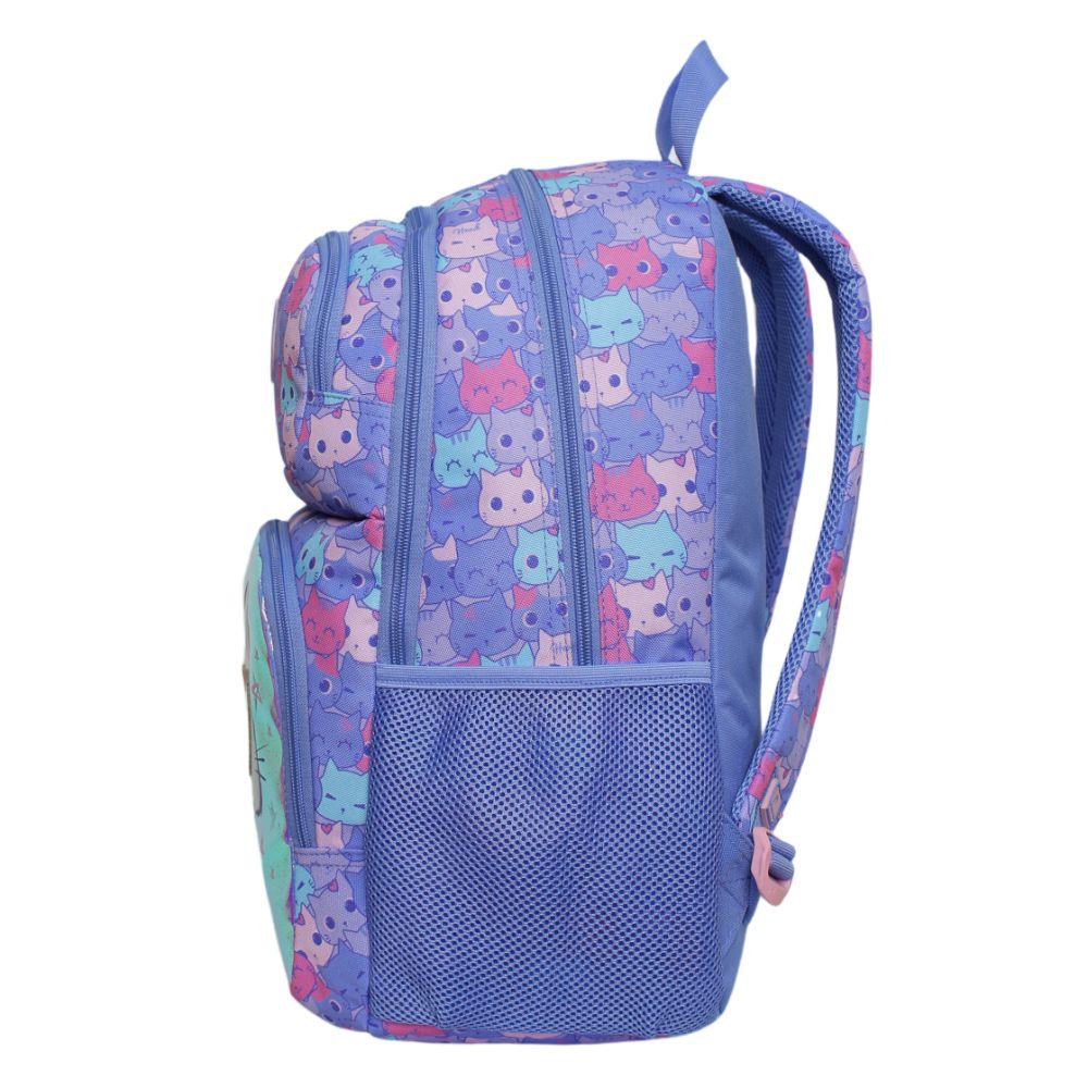 Mochila Infantil Niña Fantasy Gato Lila Head-3