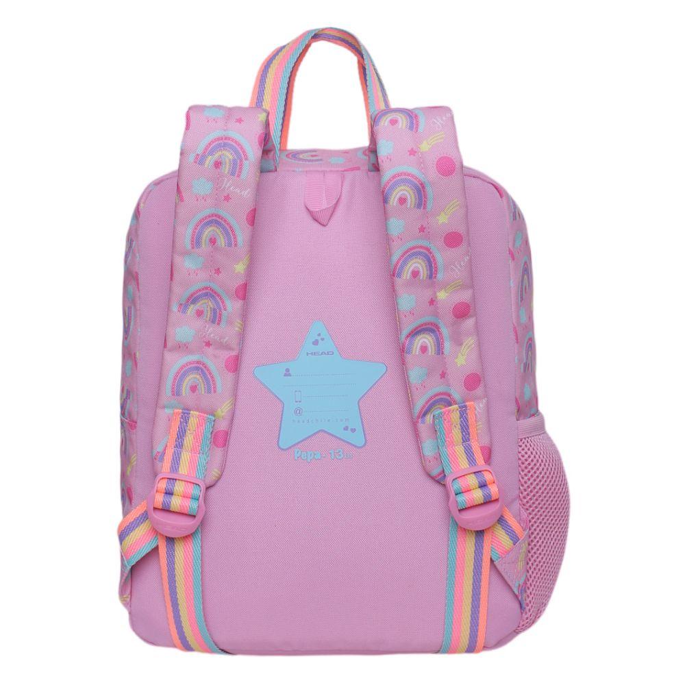 Mochila Fashion Infantil Pepa Unicornio Arcoiris Rosado Head-4