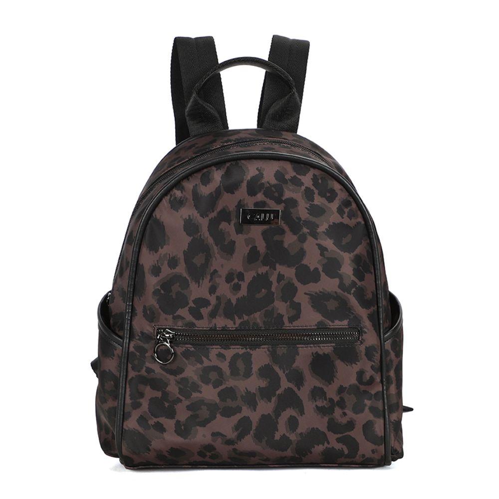Mochila Pequeña Moda Filippa Animal Print Café Calu-1