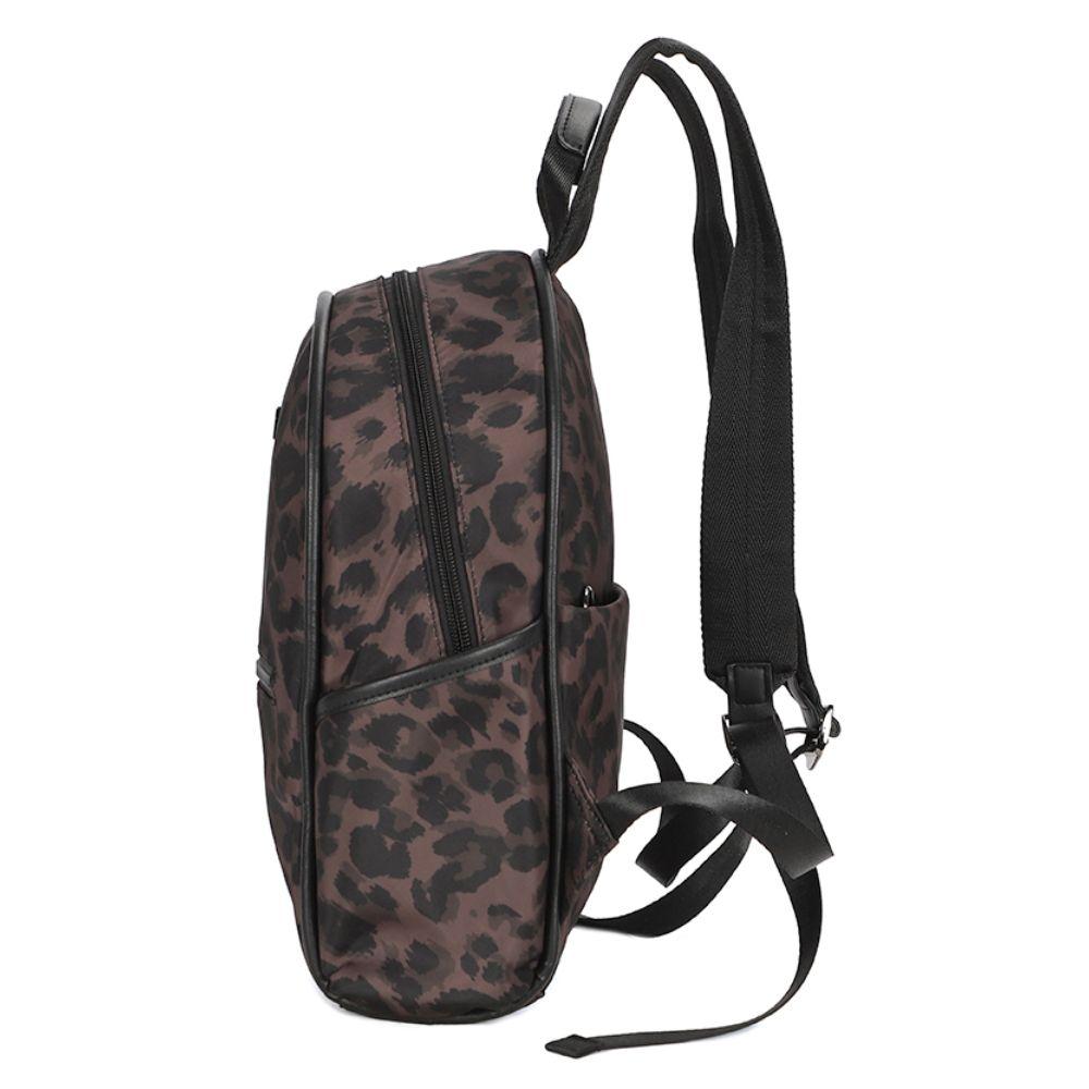 Mochila Pequeña Moda Filippa Animal Print Café Calu-2