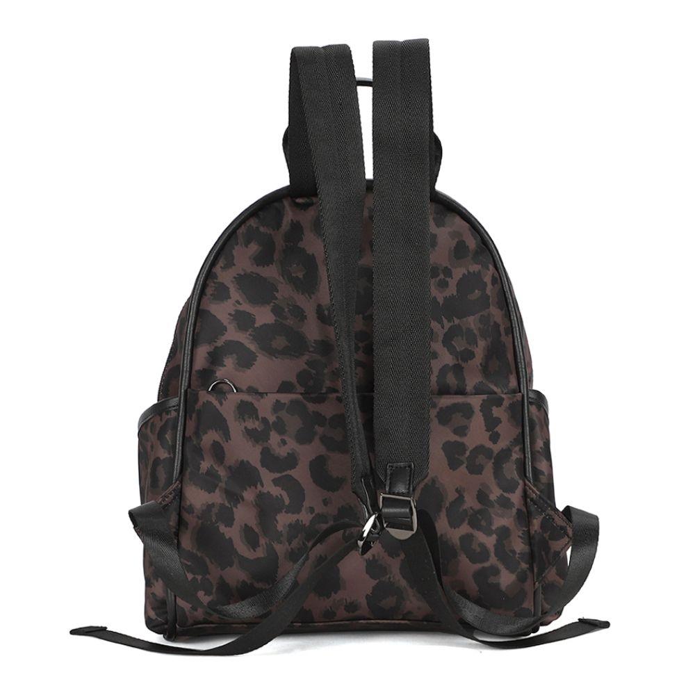 Mochila Pequeña Moda Filippa Animal Print Café Calu-3