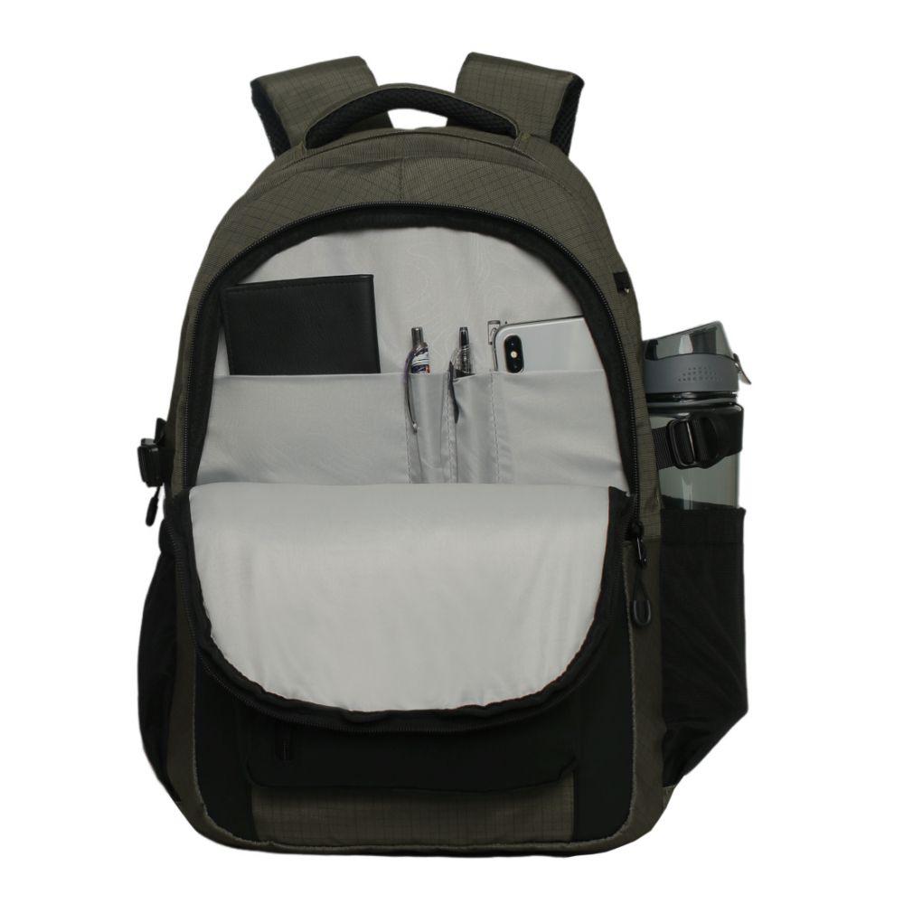 Mochila Hombre Optima Cuadros Verde Head-2