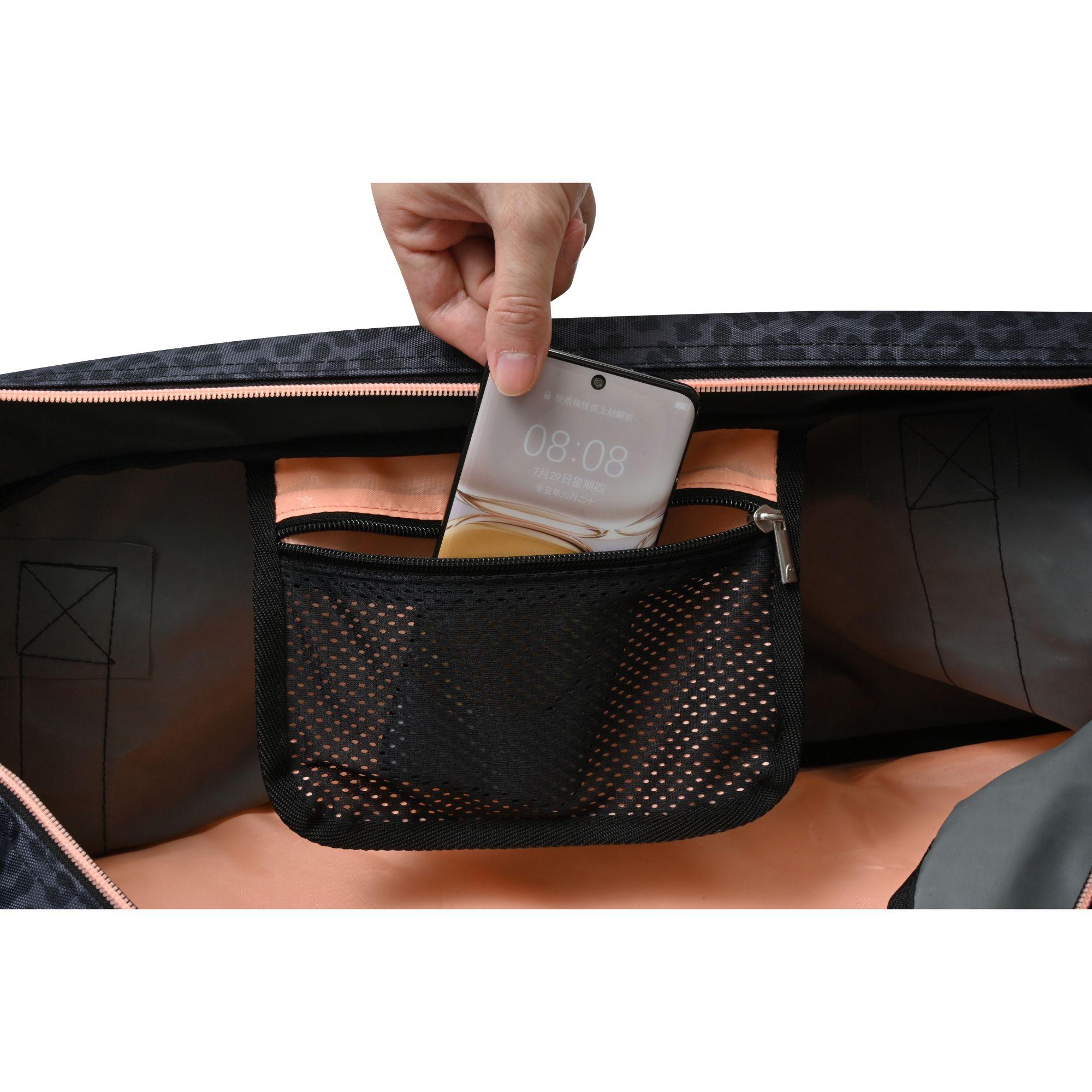 Bolso Deportivo Mujer Rush 55 Leopardo Gris Head-2