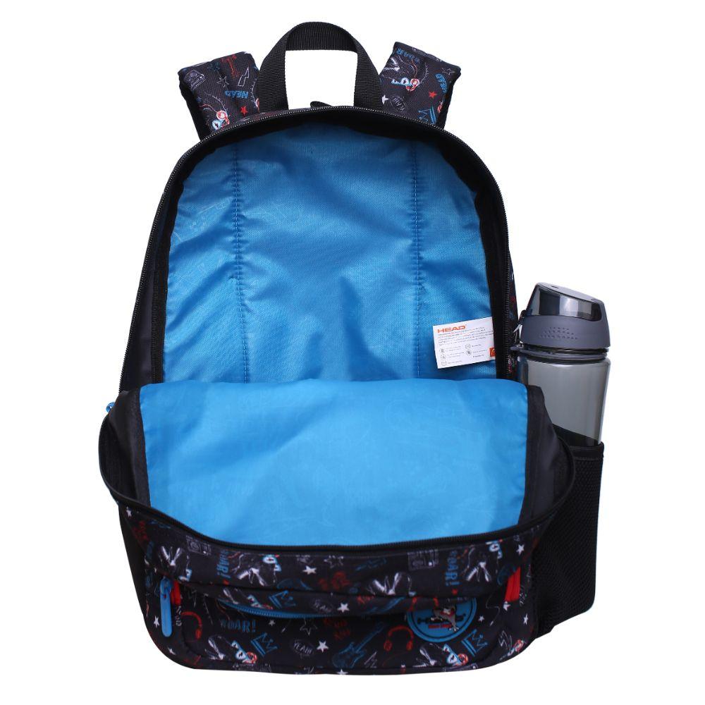 Mochila Infantil Dance Dino Rock Negro Head-1