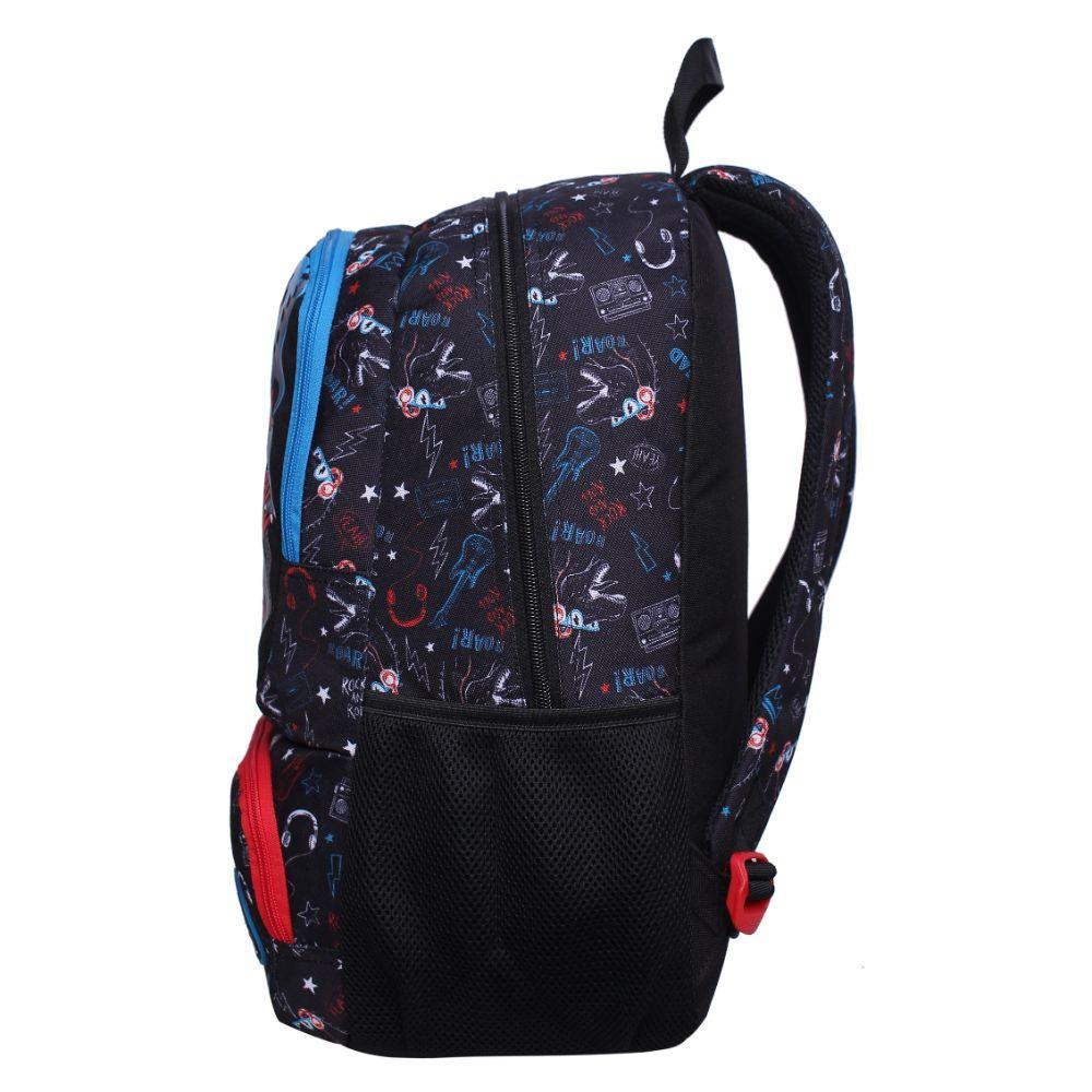 Mochila Infantil Dance Dino Rock Negro Head-2
