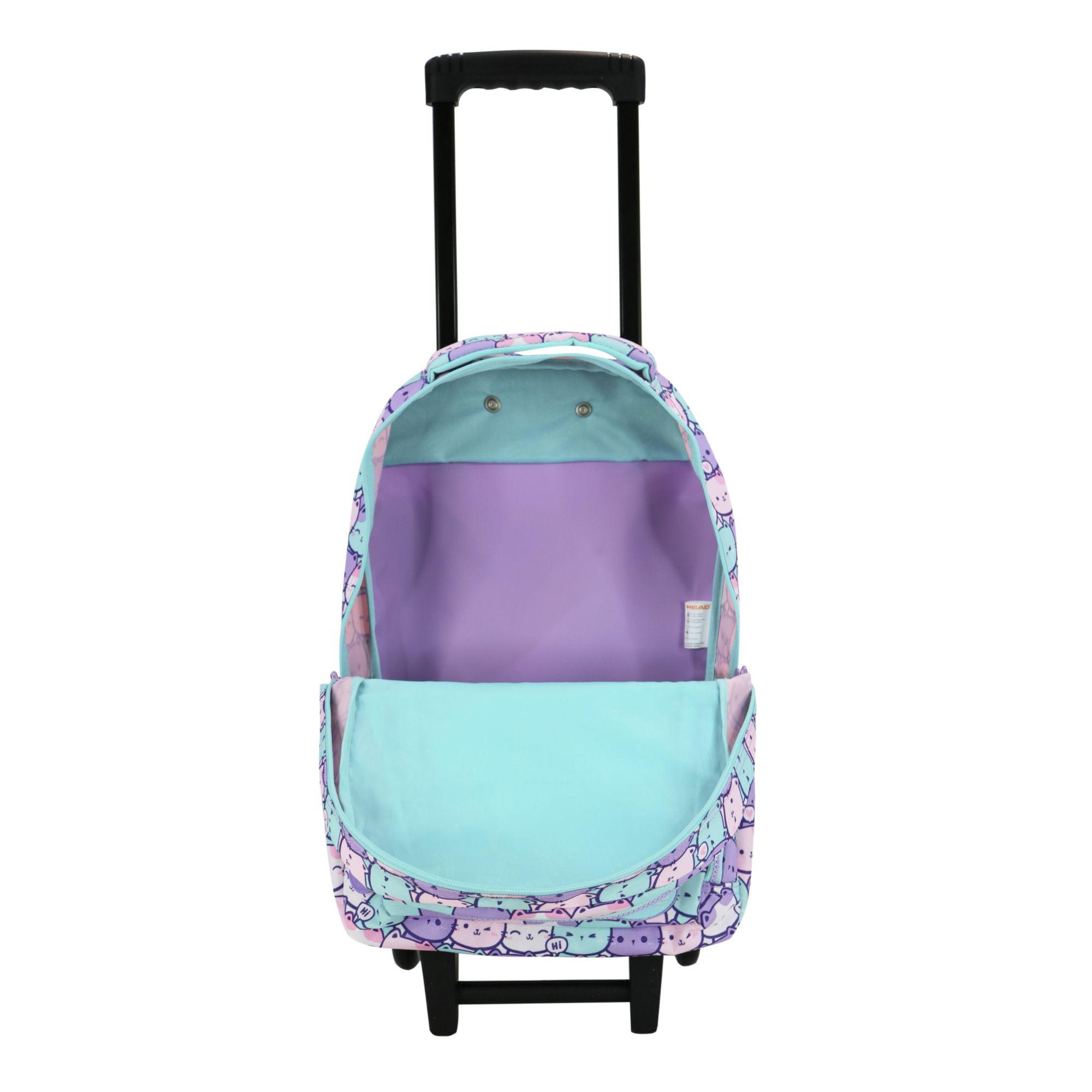 Mochila Carro Intantil Niña Qubo Gatos Pastel Head-1