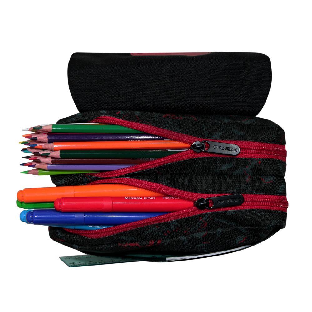 Estuche Infantil Niño Eraser Futbol Negro Head-2