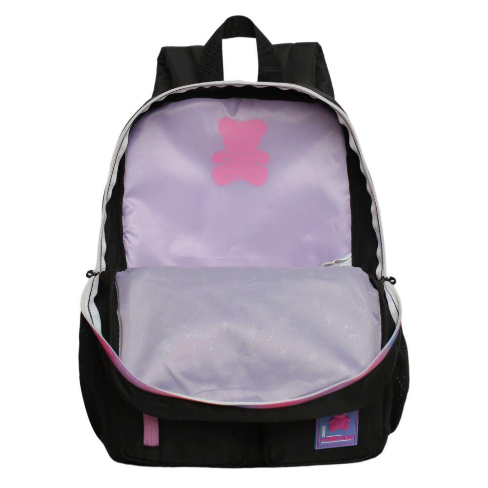 Mochila Infantil Niña Funny Quilt Negro Head-2