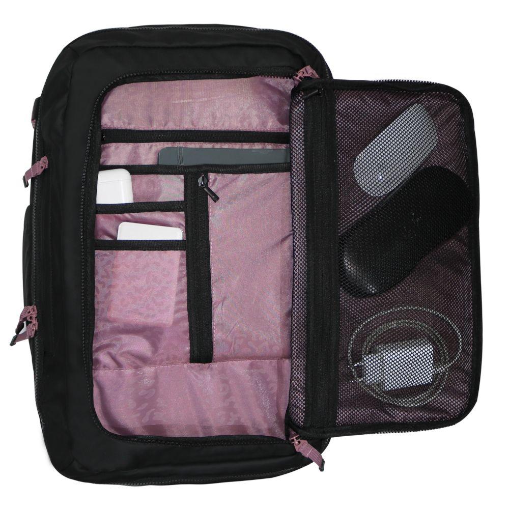 Mochila De Viaje Around Reverse Negro Malva Calidad Head-3