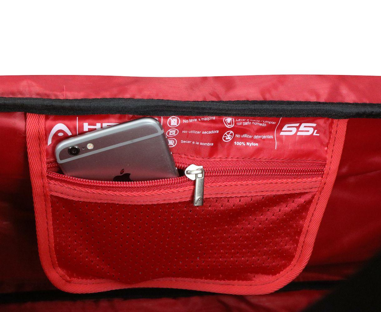 Bolso Deportivo New Combat 55 Negro Rojo Head-2