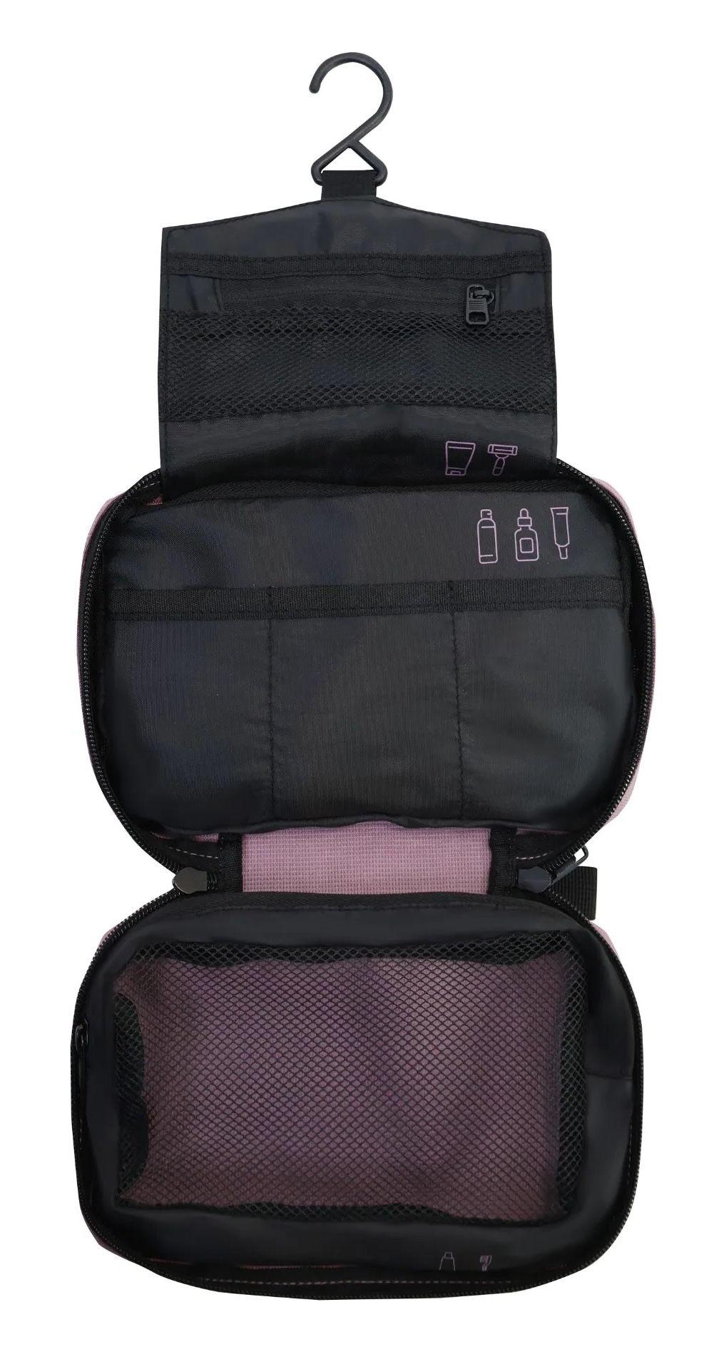Neceser Compacto de Viaje y Organizador Route Rosado Head-2