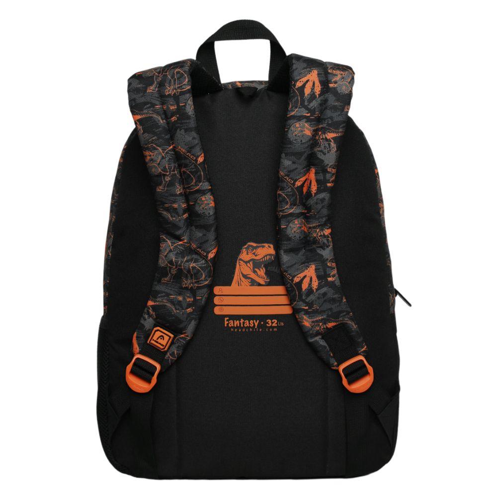 Mochila Infantil Niño Fantasy Dino Naranjo Head-4