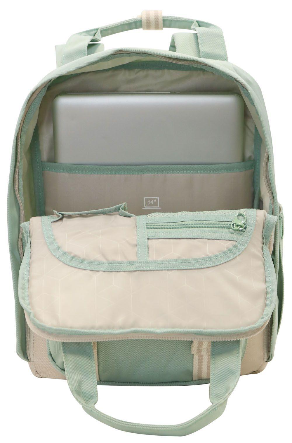 Mochila Alpha Bordado Menta Beige Head-5