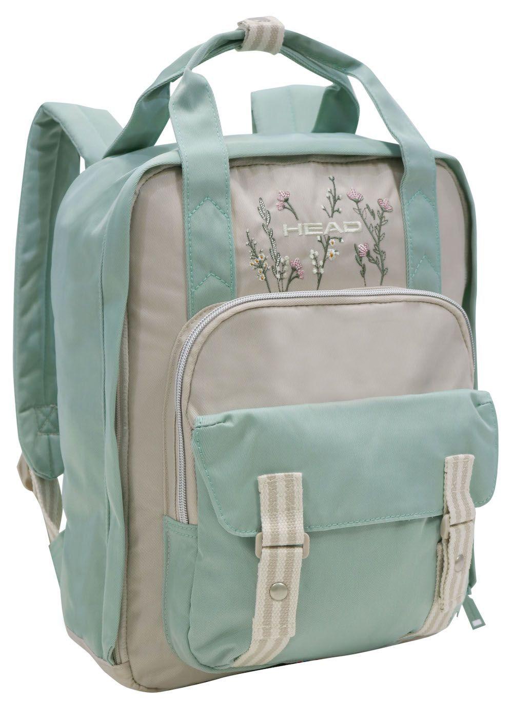 Mochila Alpha Bordado Menta Beige Head-0