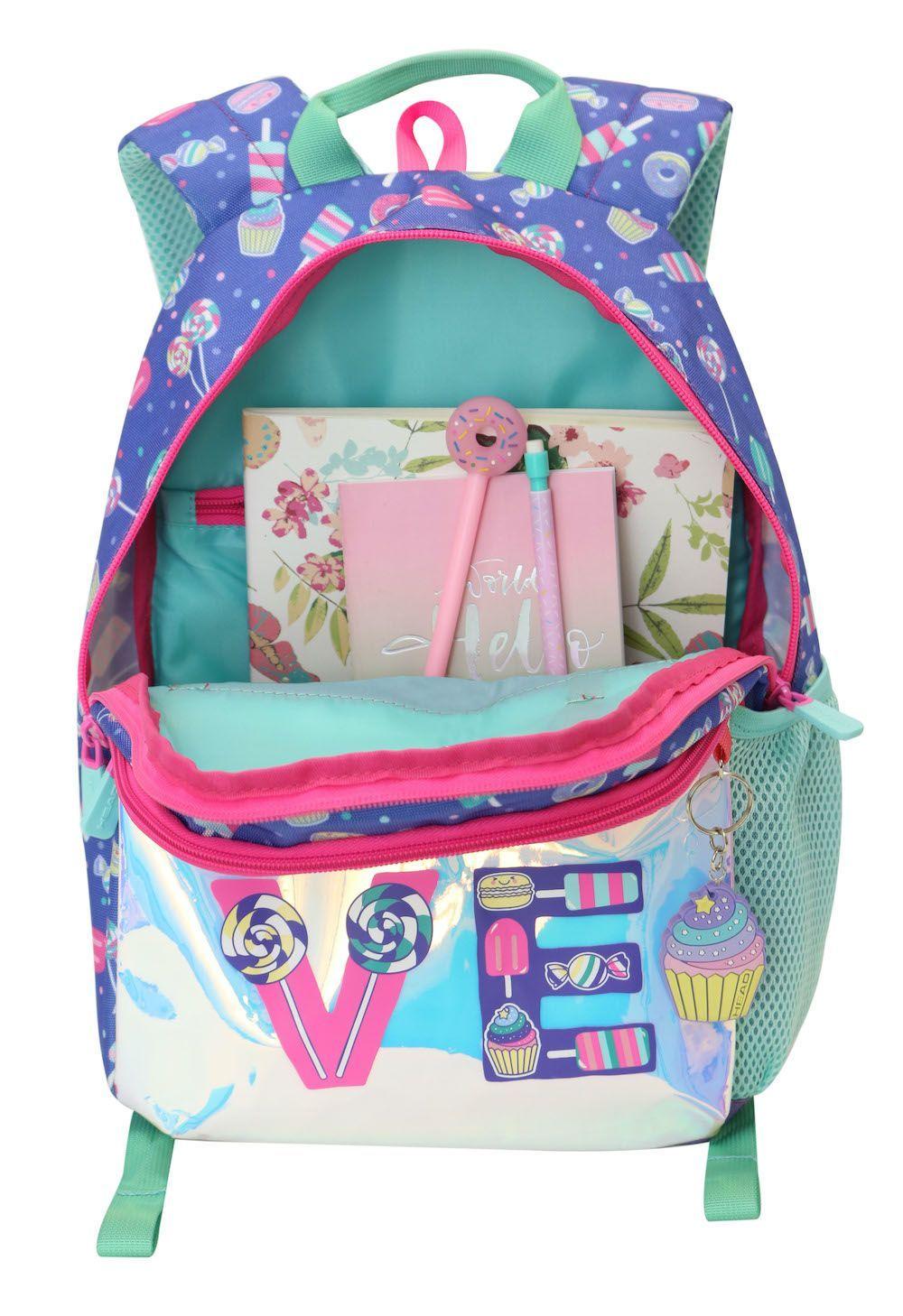 Mochila Infantil Bionica 20 Candy Morado Head-4