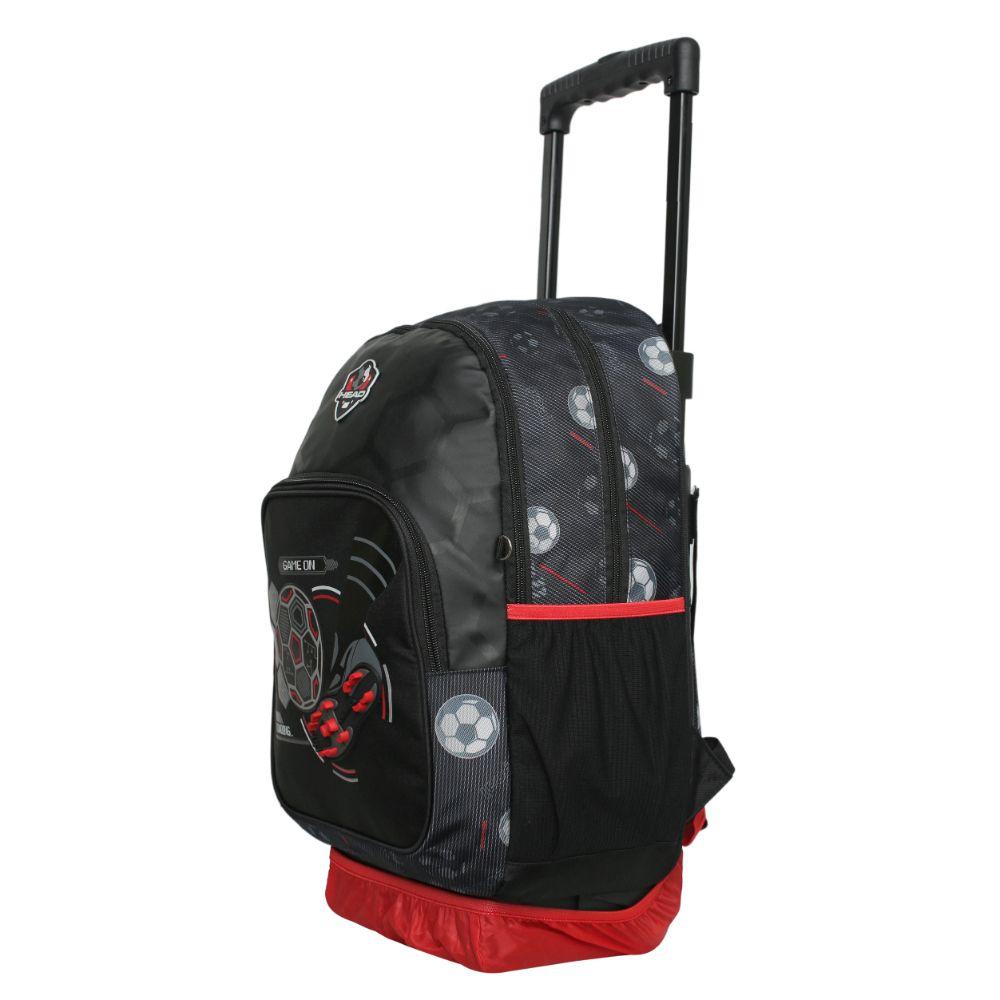 Mochila Ruedas Infantil Chips Futbol Negro Head-2