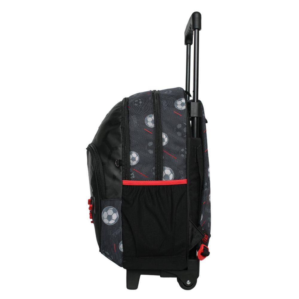Mochila Ruedas Infantil Chips Futbol Negro Head-3