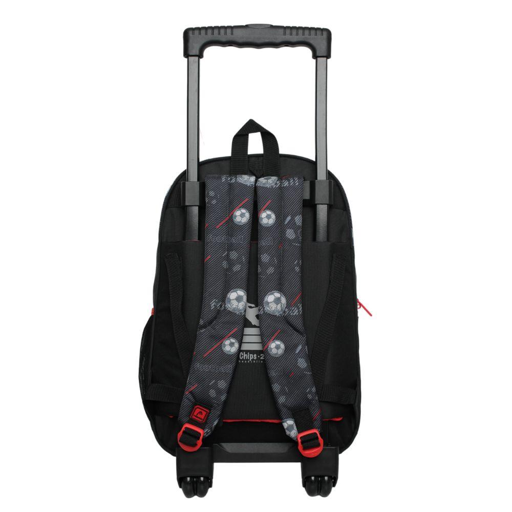 Mochila Ruedas Infantil Chips Futbol Negro Head-4