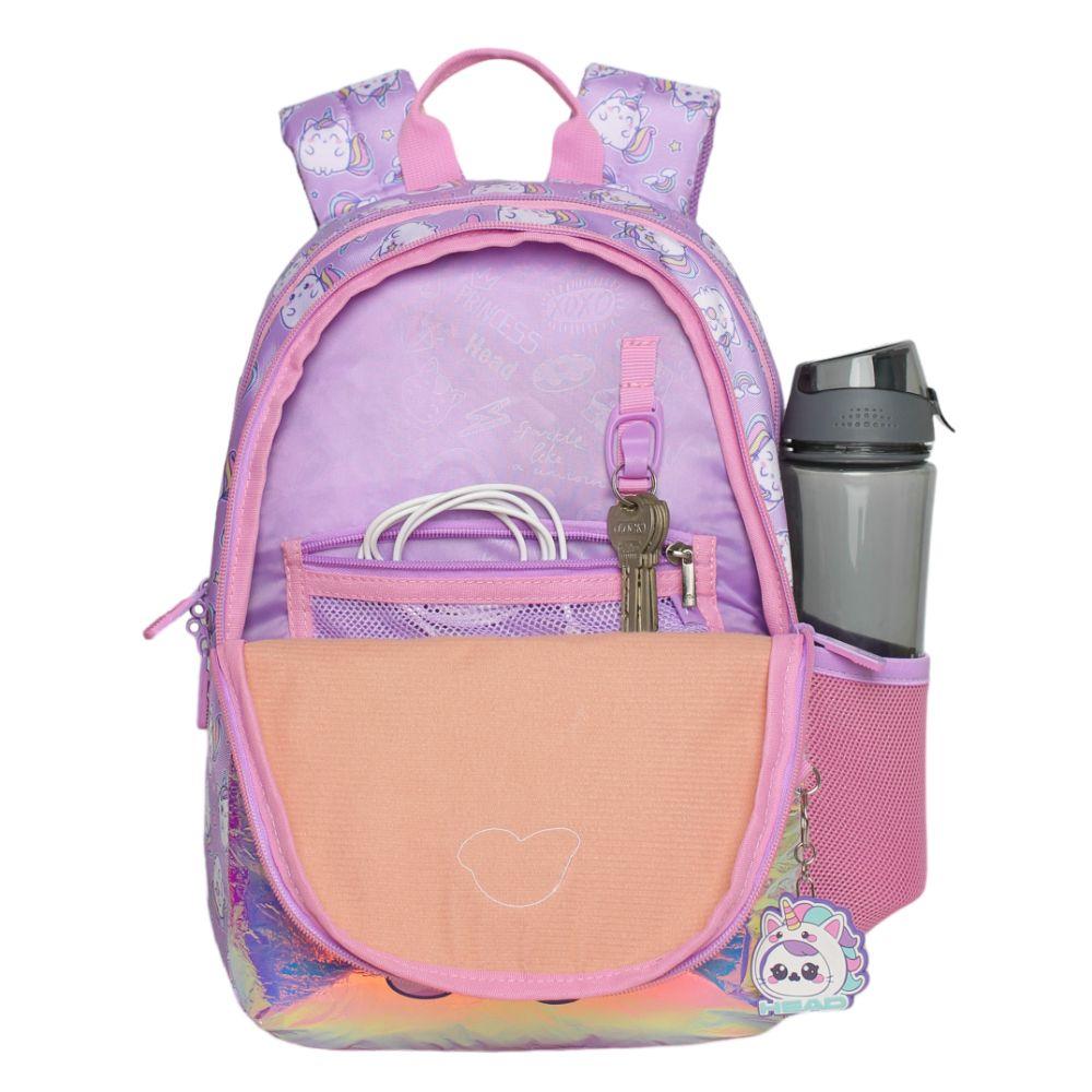Mochila Infantil Niña Bionica Gaticornio Lila Head-2