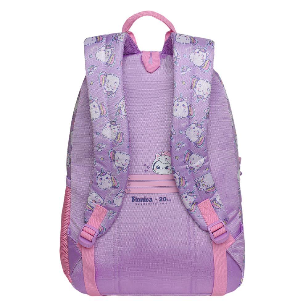 Mochila Infantil Niña Bionica Gaticornio Lila Head-5