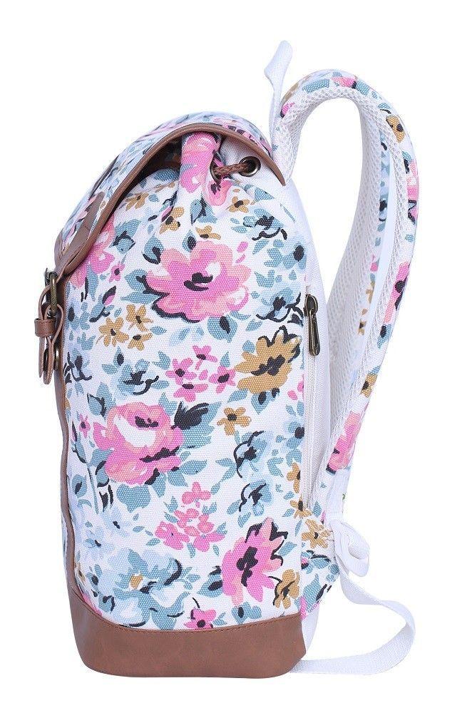 Mochila Canvas Kate Blanca Flores Head   -2