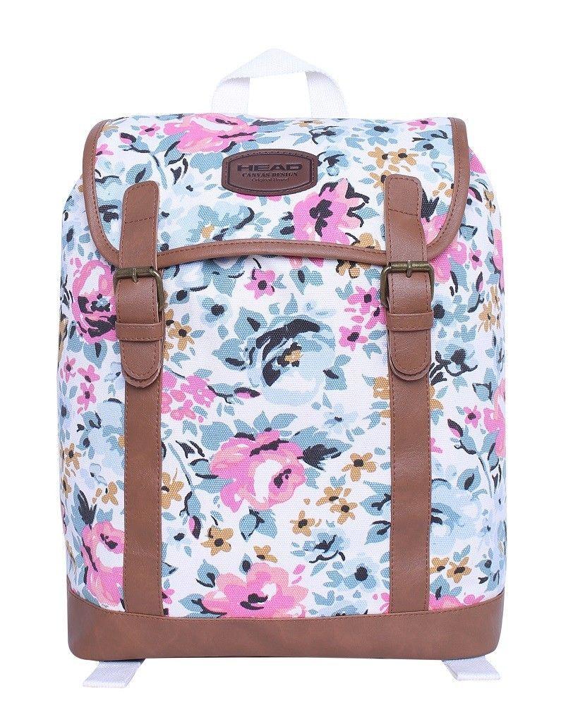 Mochila Canvas Kate Blanca Flores Head   -0