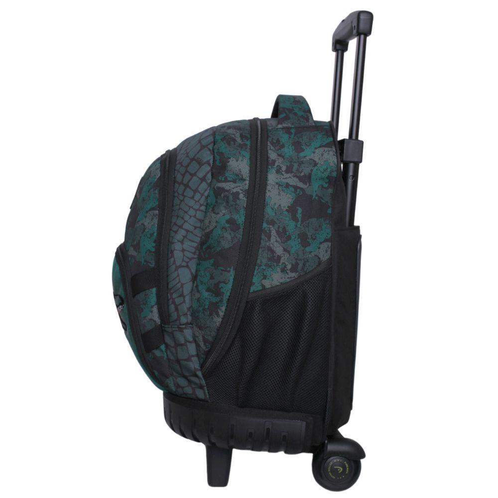 Mochila Ruedas Infantil New Kodiac T-Rex Velvet Verde Head-2