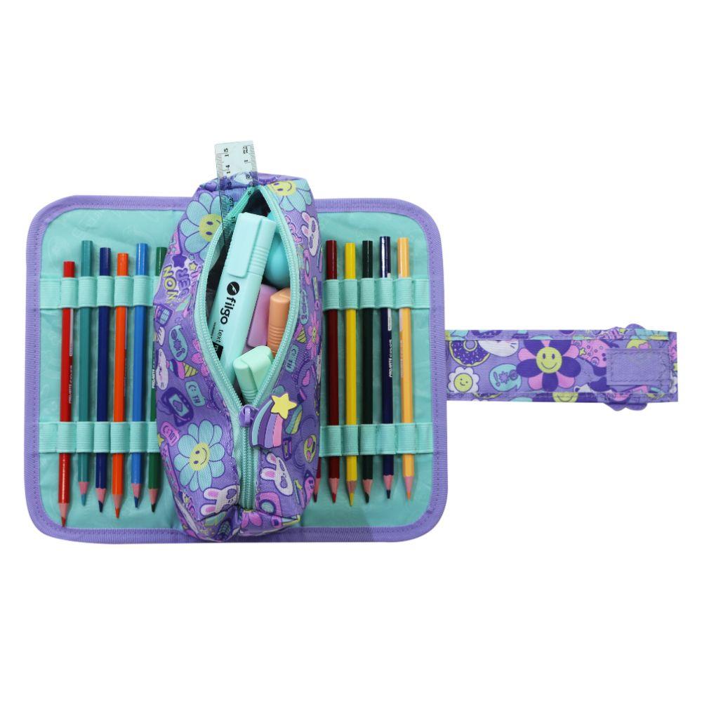 Estuche Infantil Mujer Cherry Emoticones Lila Head-2