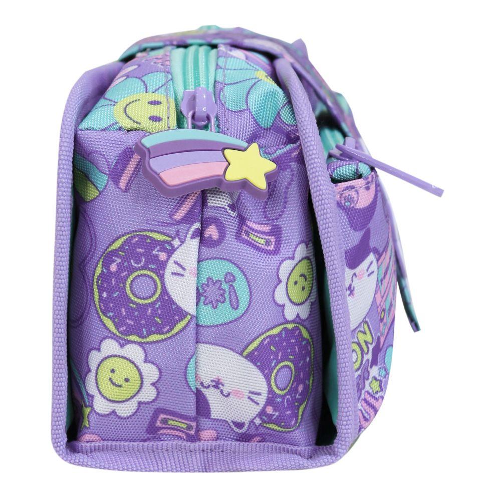 Estuche Infantil Mujer Cherry Emoticones Lila Head-3