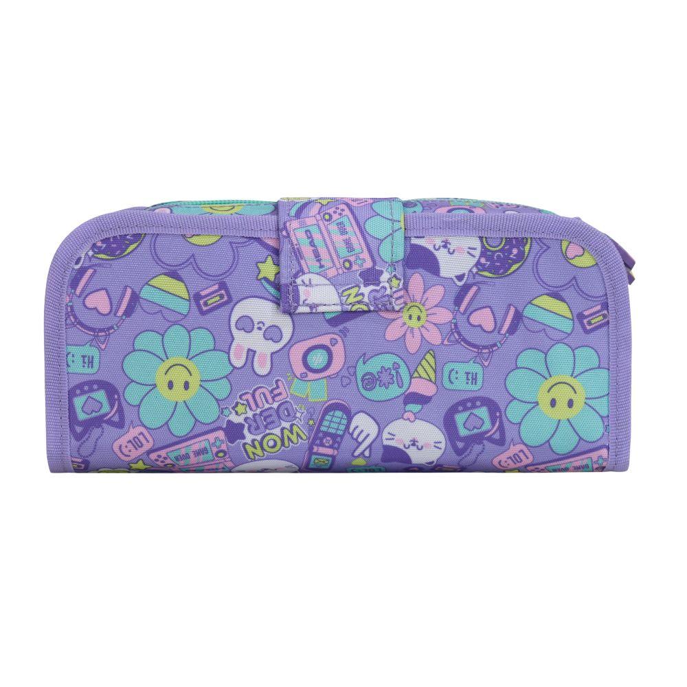 Estuche Infantil Mujer Cherry Emoticones Lila Head-5