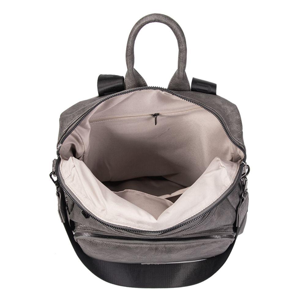 Mochila Cartera Mujer New Monstera Gris Calu-2