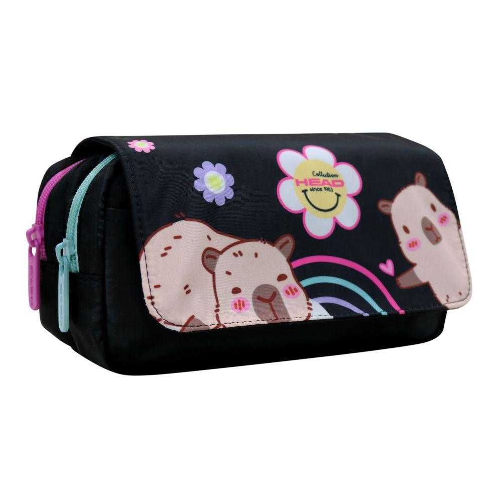 Estuche Infantil Niña Eraser Capibaras Negro Head-0