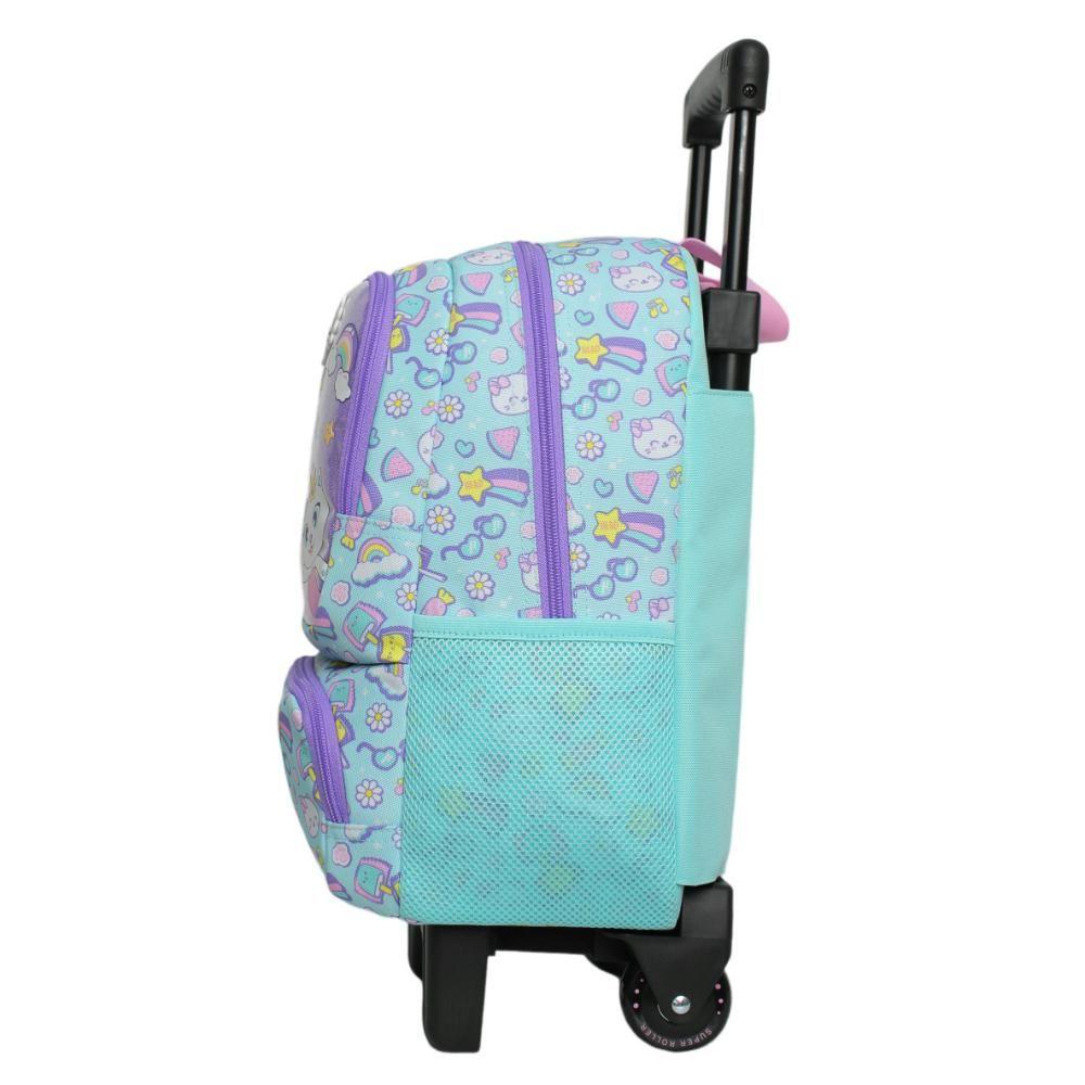Mochila Infantil Niña Winner Cat Print Menta Head-3