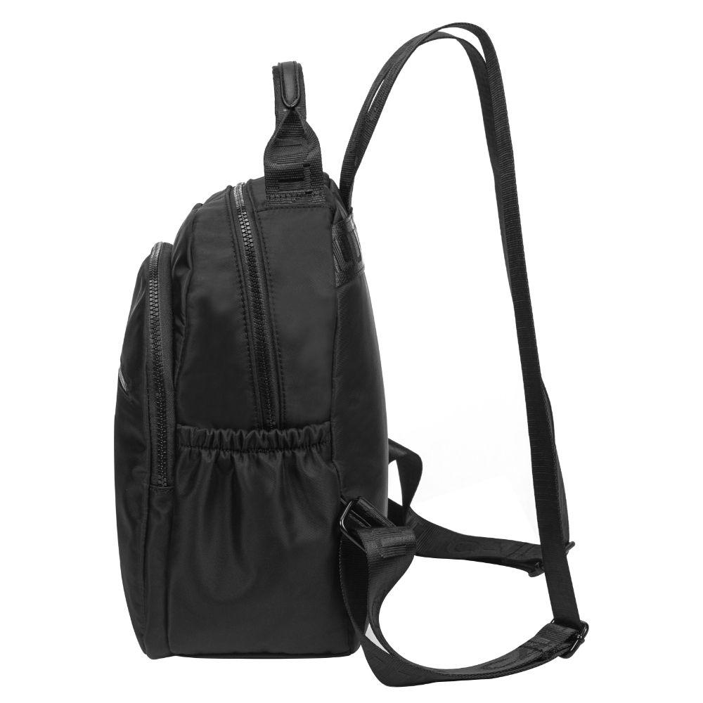 Mochila Mujer Alberta Microfibra Negro Calu-3