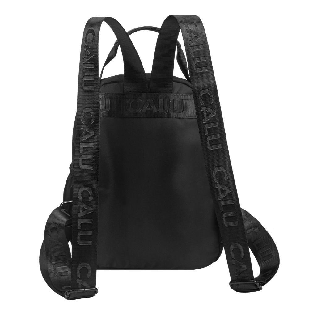 Mochila Mujer Alberta Microfibra Negro Calu-4