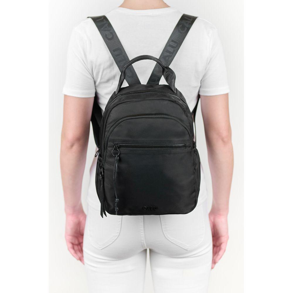 Mochila Mujer Alberta Microfibra Negro Calu-5