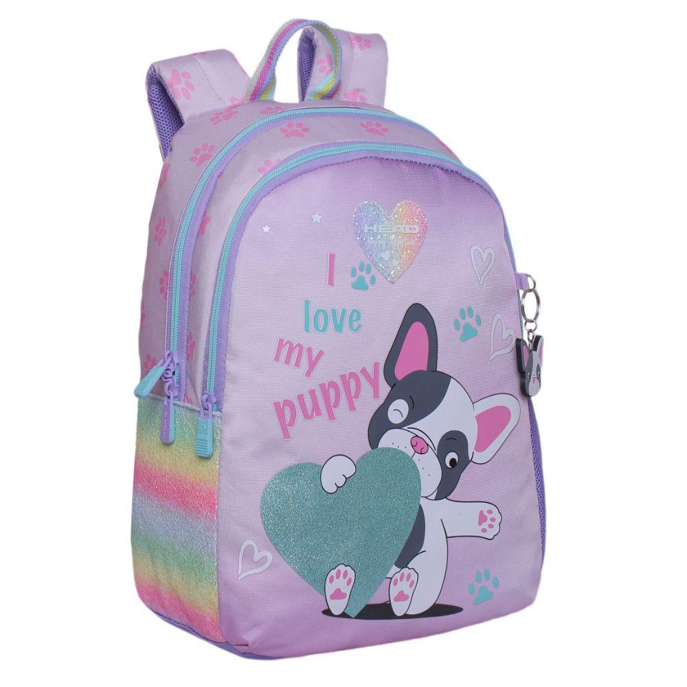 Mochila Escolar Bionica Dog Huellitas Rosado Head-0