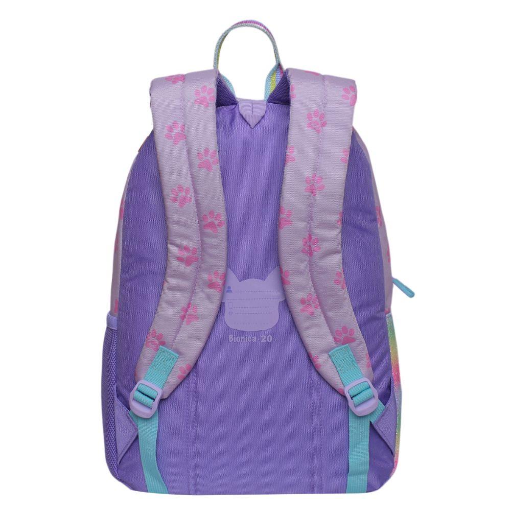 Mochila Escolar Bionica Dog Huellitas Rosado Head-4
