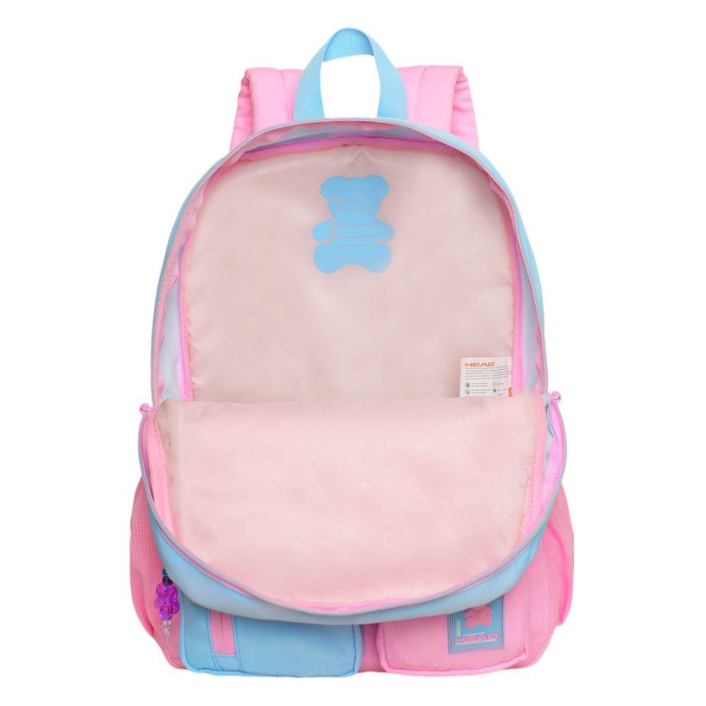 Mochila Infantil Niña Funny Color Block Celeste Head-2