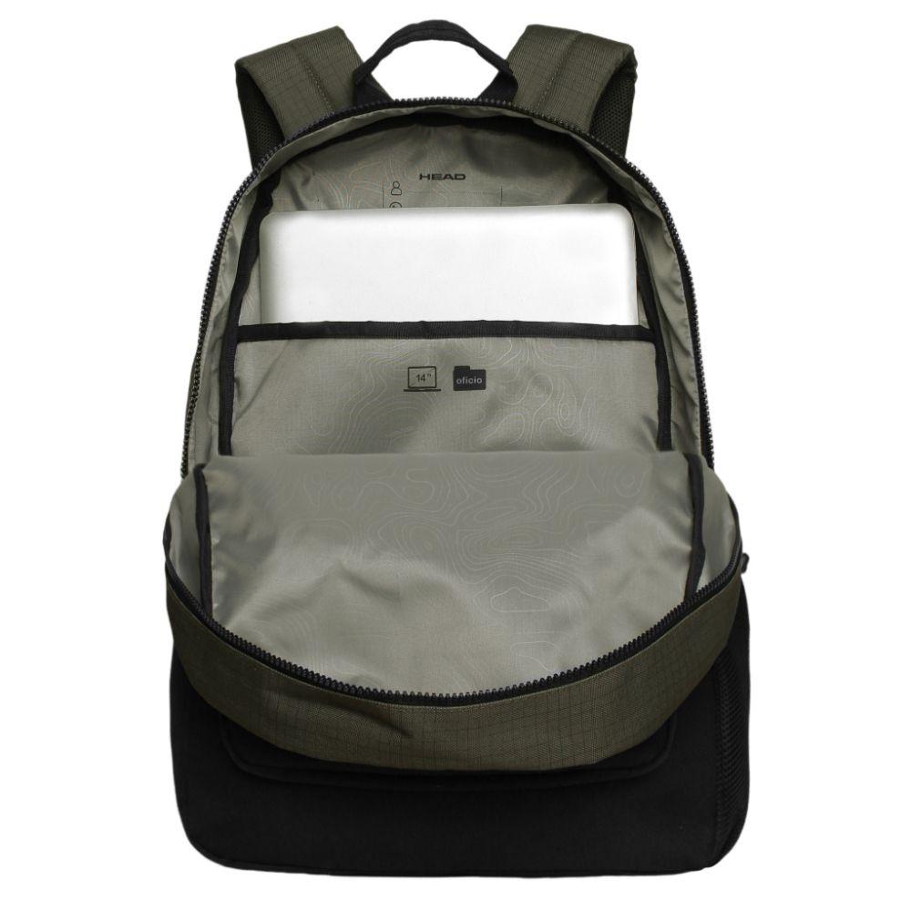 Mochila Compacta Escape Cuadros Verde Head-2