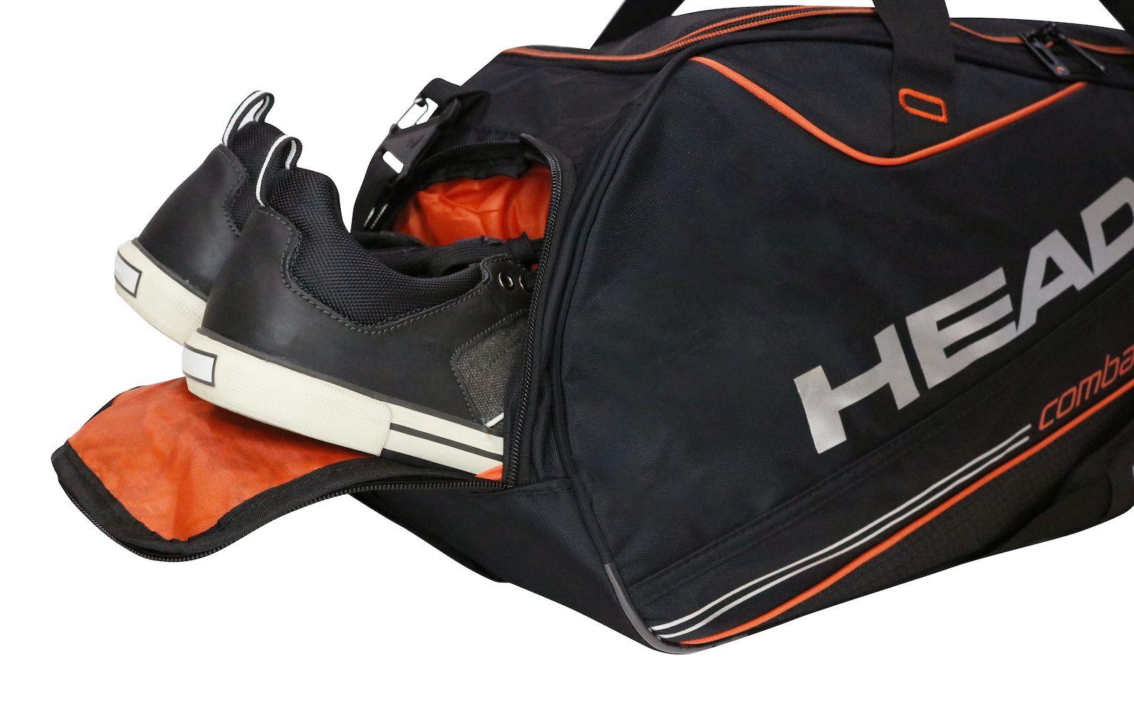 Bolso Deportivo New Combat 55 Negro Naranjo Head-4