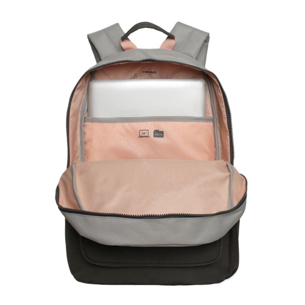 Mochila Compacta Mujer Diva Block Gris Head-2