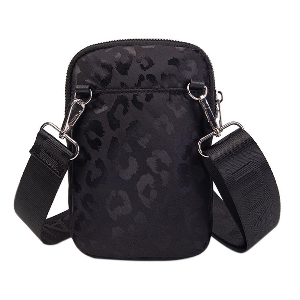 Porta Celular Bandolera Cleopatra Animal Print Negro Calu-6