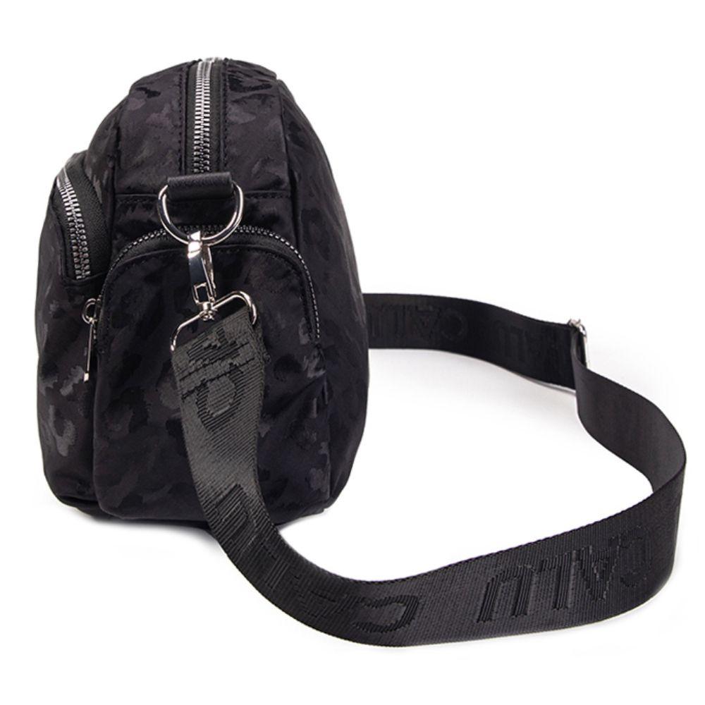 Cartera Bandolera Lavanda Animal Print Negro Calu-4