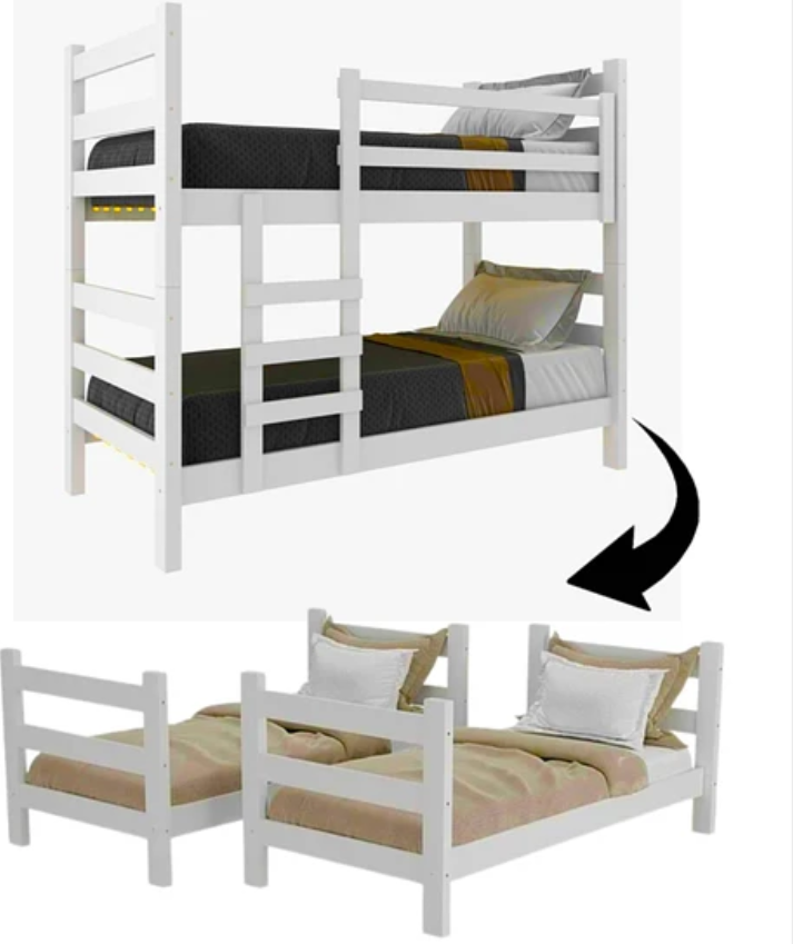 Camarote Litera Essenciale Cr Blanco Con Escalera-2